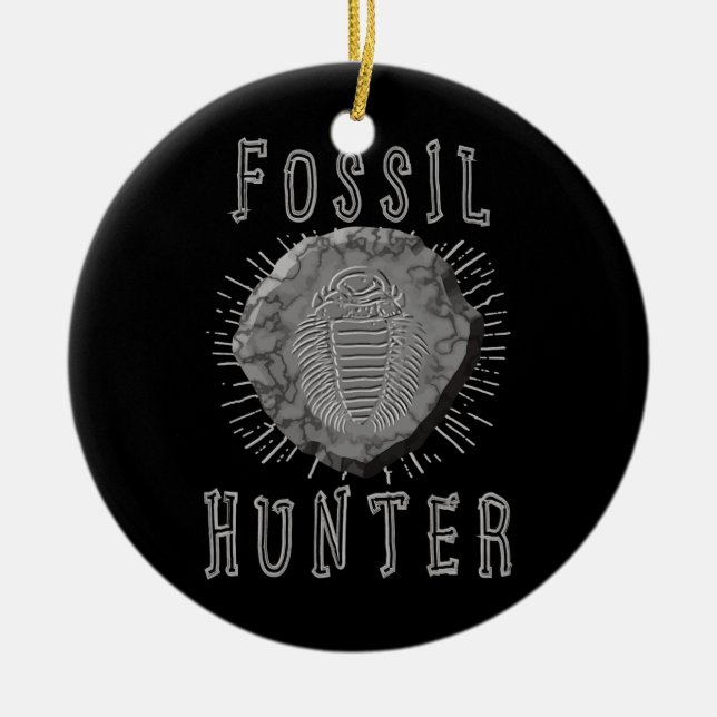 Fossil Hunter Fossil Hunting Paleontologist Ceramic Ornament (Front)