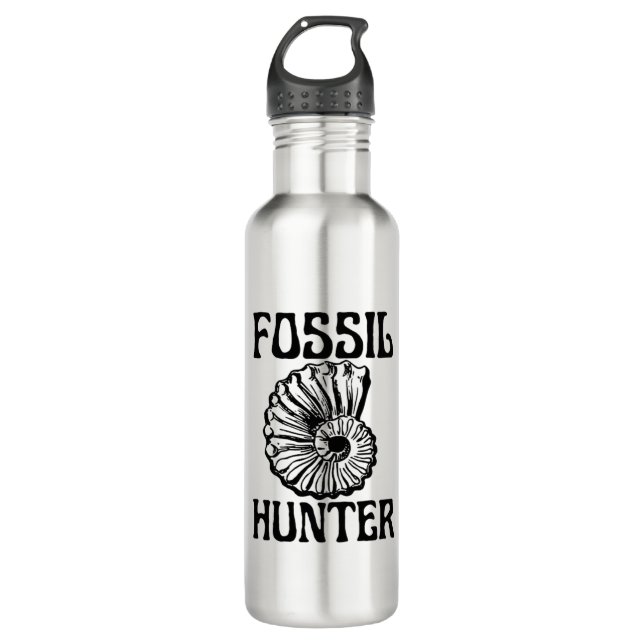 Fossil Hunter Stainless Steel Water Bottle (Front)
