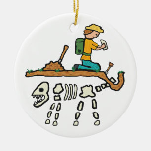 Fossil Hunting Ceramic Ornament