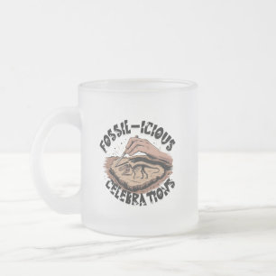 Fossil-icious Celebrations Frosted Glass Coffee Mug