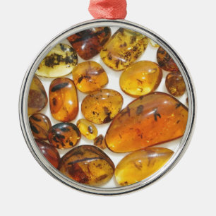 Fossil inclusions in Oligocene Dominican amber Metal Ornament