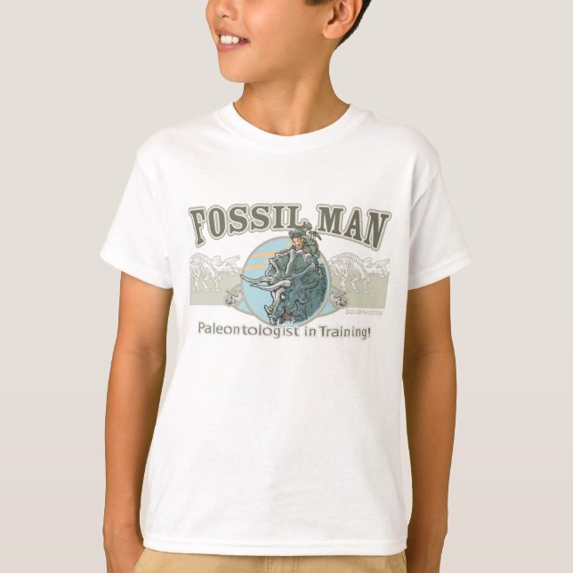 Fossil Man Paleontologist T-Shirt (Front)