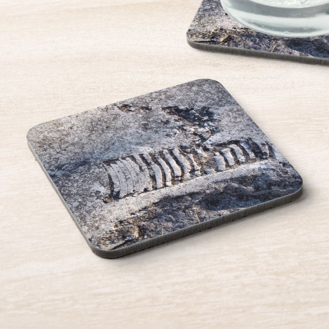 Fossil Nautiloid Cephalopod Ancient Sea Mollusc Beverage Coaster (Left Side)