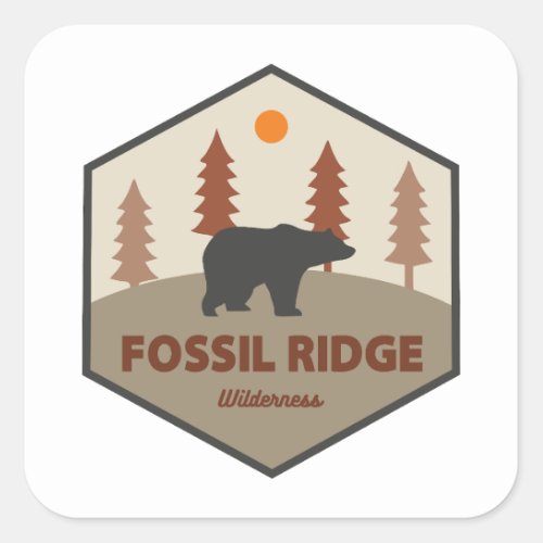 Fossil Ridge Wilderness Colorado Bear Square Sticker