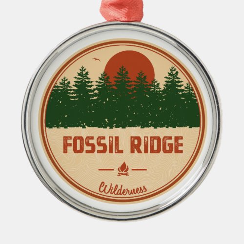 Fossil Ridge Wilderness Colorado Metal Ornament