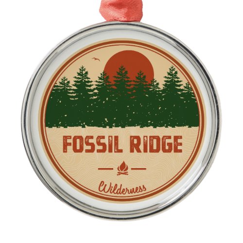 Fossil Ridge Wilderness Colorado Metal Ornament