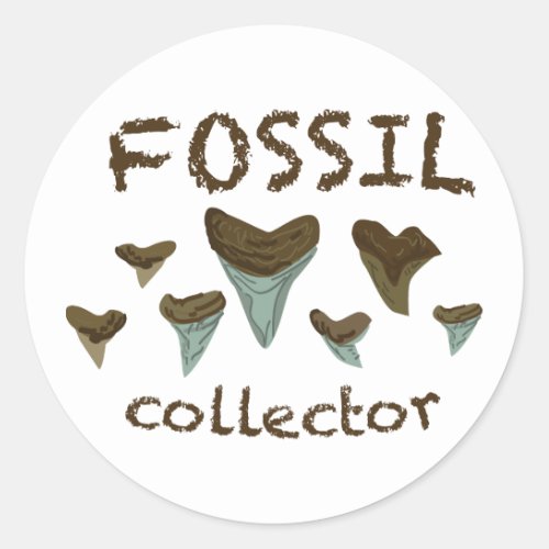 Fossil Shark Teeth Classic Round Sticker