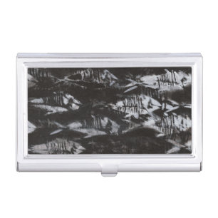 Fossil White Fish on Black Background Business Card Holder