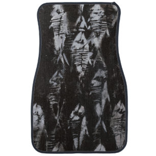 Fossil White Fish on Black Background Car Floor Mat