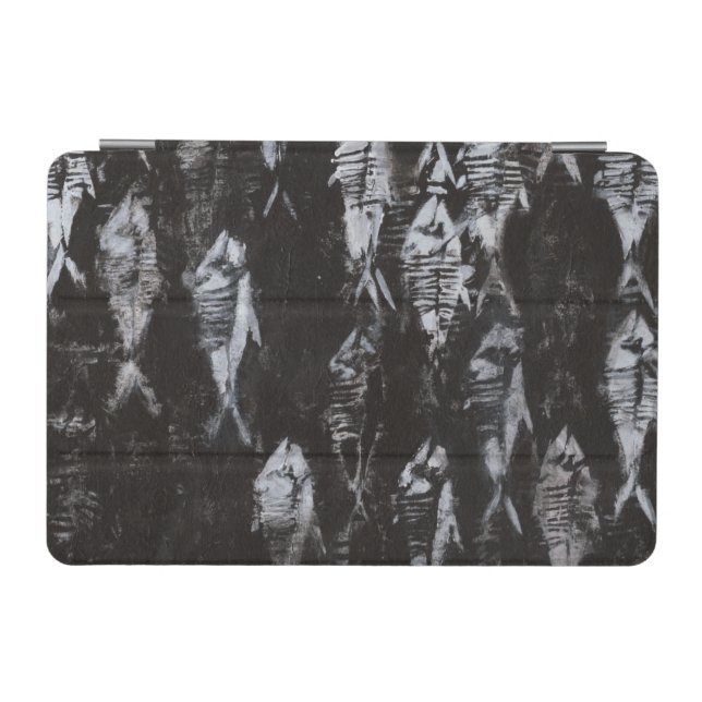 Fossil White Fish on Black Background iPad Mini Cover (Horizontal)