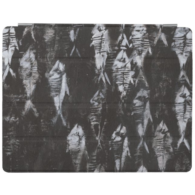 Fossil White Fish on Black Background iPad Smart Cover (Horizontal)