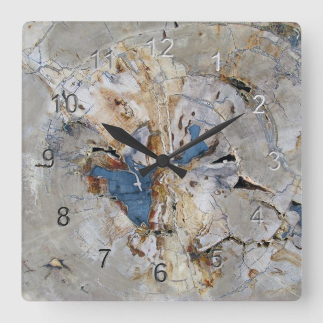 Fossil Wood Square Wall Clock (Front)