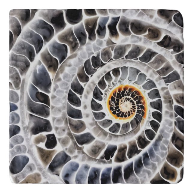 Fossilized Ammonite #47 - Trivet (Front)