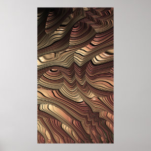 Fossilized Caramel Layers Fractal Abstract Art Poster