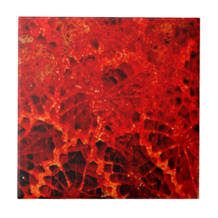 Fossilized coral red dyed stone ceramic tile