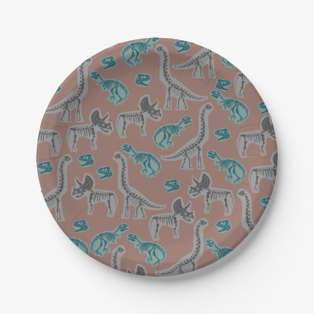 Fossilized Dinosaur Paper Plates (Front)