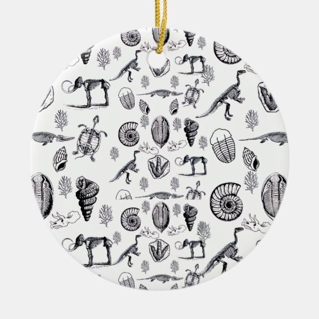 Fossils Ceramic Ornament (Front)