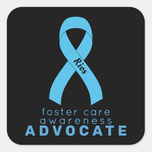 Foster Care Advocate Black Square Sticker