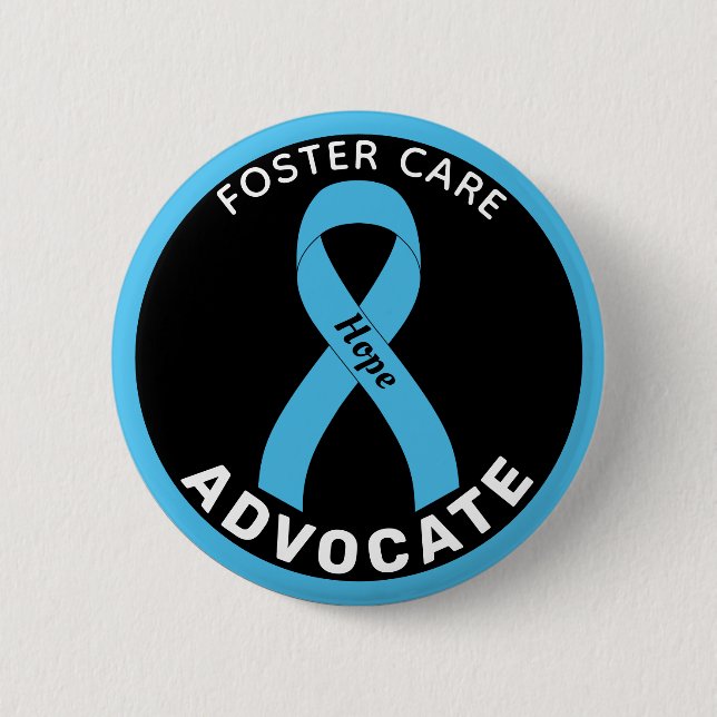Foster Care Advocate Ribbon Black Button (Front)