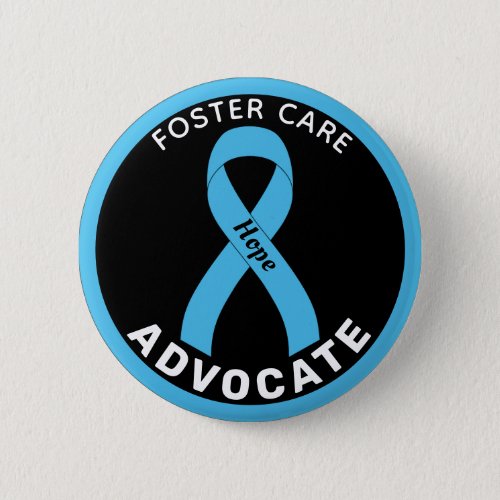 Foster Care Advocate Ribbon Black Button