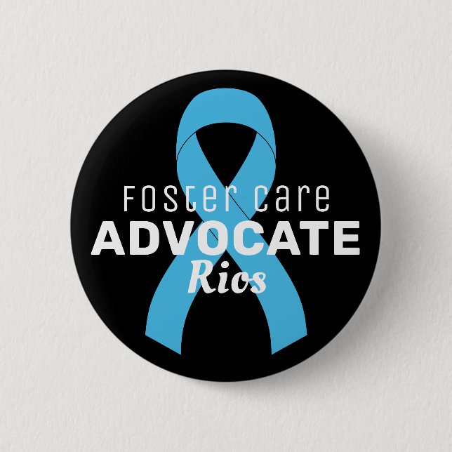 Foster Care Advocate Ribbon Black Button (Front)