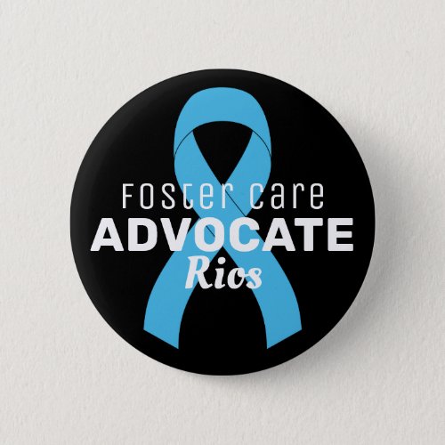 Foster Care Advocate Ribbon Black Button