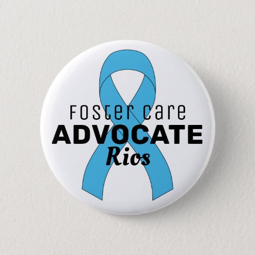 Foster Care Advocate Ribbon White Button
