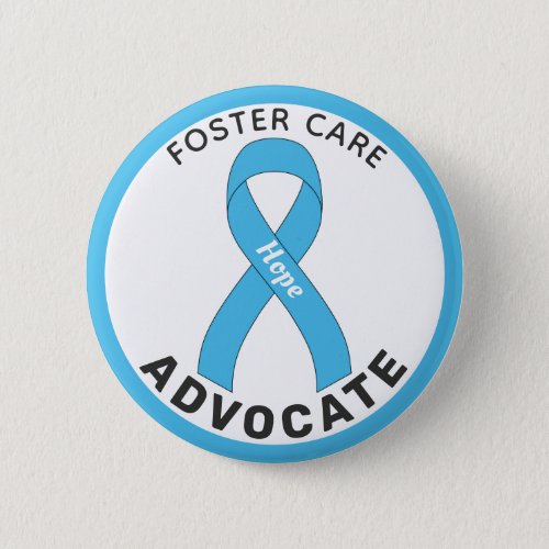 Foster Care Advocate Ribbon White Button