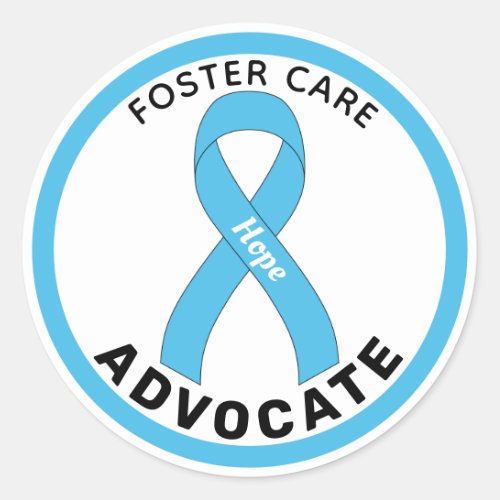 Foster Care Advocate Ribbon White Round Sticker