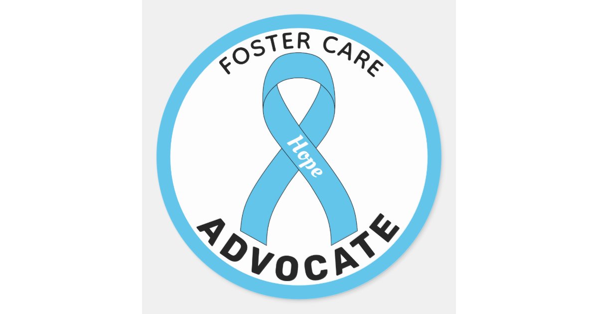 Foster Care Advocate Ribbon White Round Sticker | Zazzle
