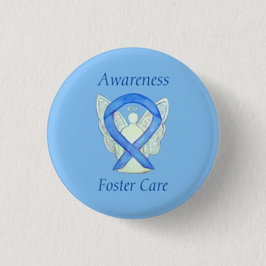 Foster Care Angel Blue Awareness Ribbon Pin | Zazzle.com