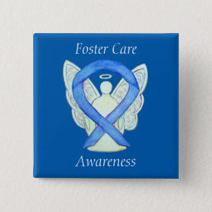 Foster Care Angel Blue Awareness Ribbon Pin