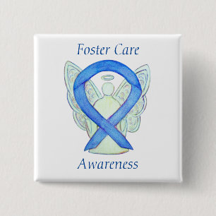 Foster Care Angel Blue Awareness Ribbon Pin