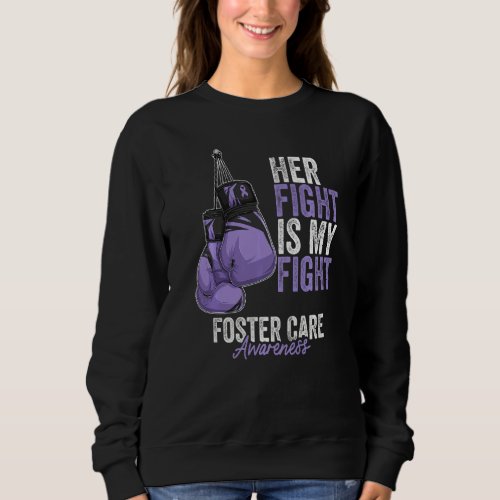 Foster Care Awareness Month Boxing Gloves Lavender Sweatshirt