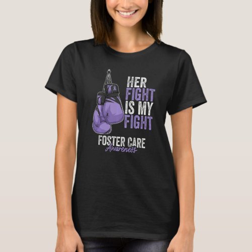 Foster Care Awareness Month Boxing Gloves Lavender T_Shirt