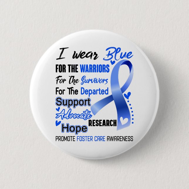 Foster Care Awareness Month Ribbon Gifts Button (Front)