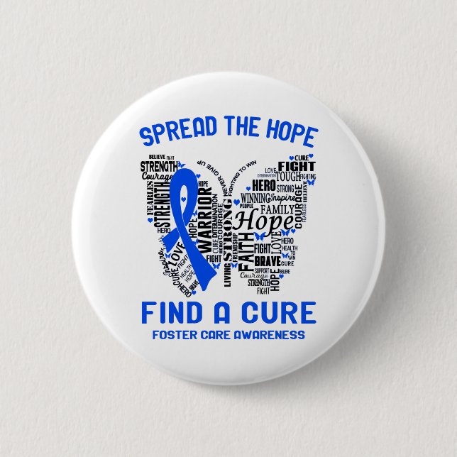 Foster Care Awareness Month Ribbon Gifts Button (Front)