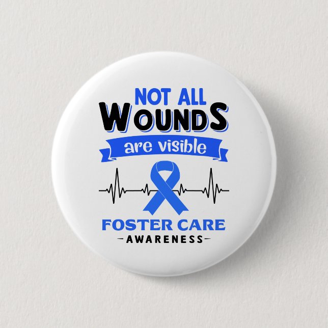 Foster Care Awareness Month Ribbon Gifts Button (Front)