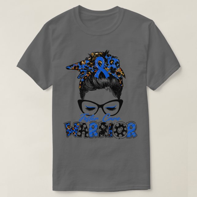 Foster Care Awareness Warrior Women Glasse Messy B T-Shirt (Design Front)