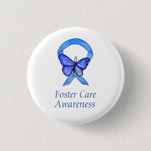 Foster Care Blue Awareness Ribbon Custom Pin