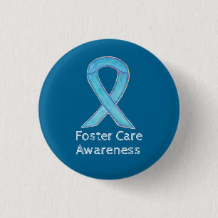 Foster Care Blue Awareness Ribbon Custom Pin