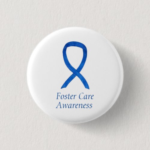 Foster Care Blue Awareness Ribbon Custom Pin