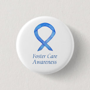 Foster Care Blue Awareness Ribbon Custom Pin