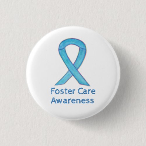 Foster Care Blue Awareness Ribbon Custom Pin