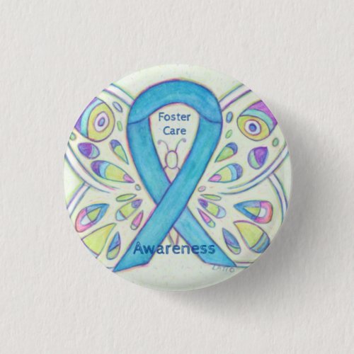 Foster Care Blue Butterfly Awareness Ribbon Pin