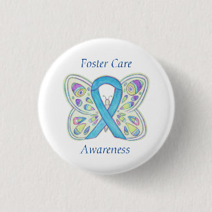 Foster Care Blue Butterfly Awareness Ribbon Pin