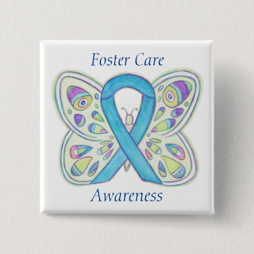 Foster Care Blue Butterfly Awareness Ribbon Pin