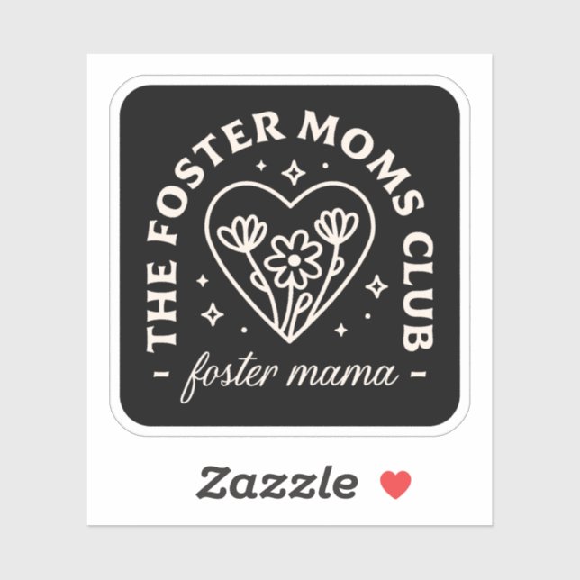 Foster care moms club support group black sticker (Sheet)