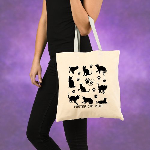 Foster Cat Mom Canvas Tote Bag