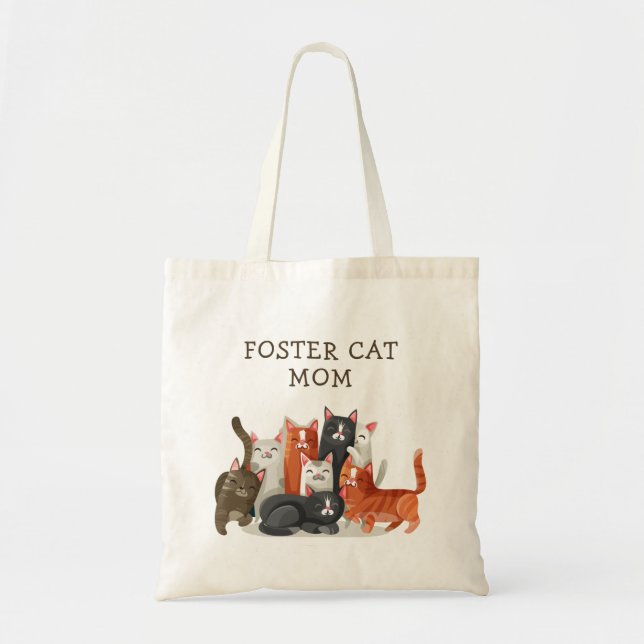 Foster Cat Mom Cute Kitties Personalized Tote Bag (Front)